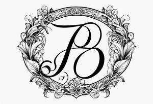 Infinity symbol with a letter B and 2 letter J’s tattoo idea