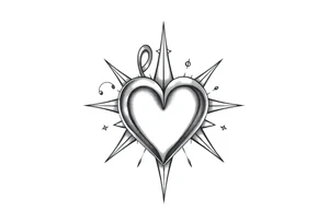music note heart star tattoo idea