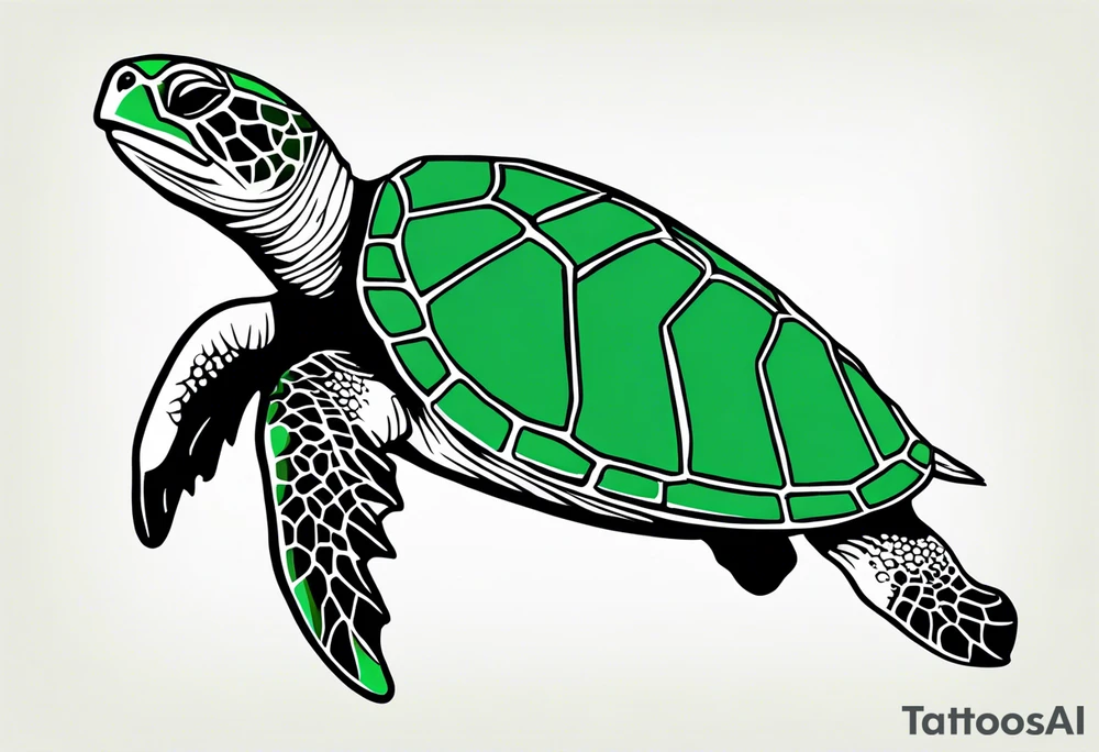 green sea turtle tattoo idea