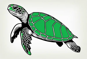 green sea turtle tattoo idea