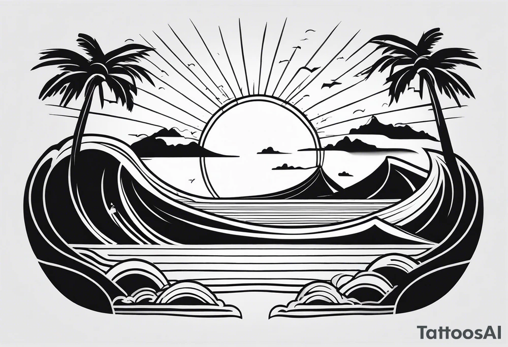 Surf  soleil tattoo idea