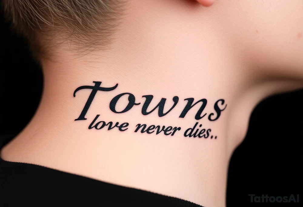 Thorns with the sentence love never dies tattoo idea