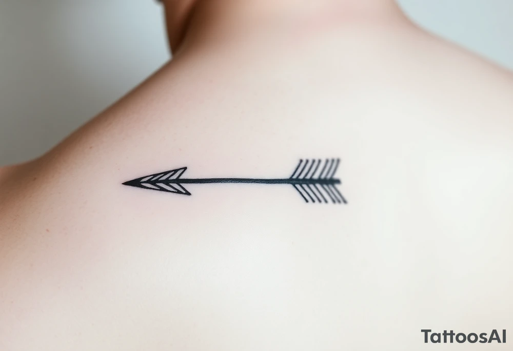 Tiny thin fine line arrow tattoo idea