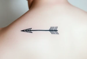 Tiny thin fine line arrow tattoo idea