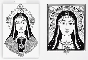Totus tuus with image of Our Lady of Aparecida tattoo idea