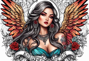 Kieanna with angel wings tattoo idea