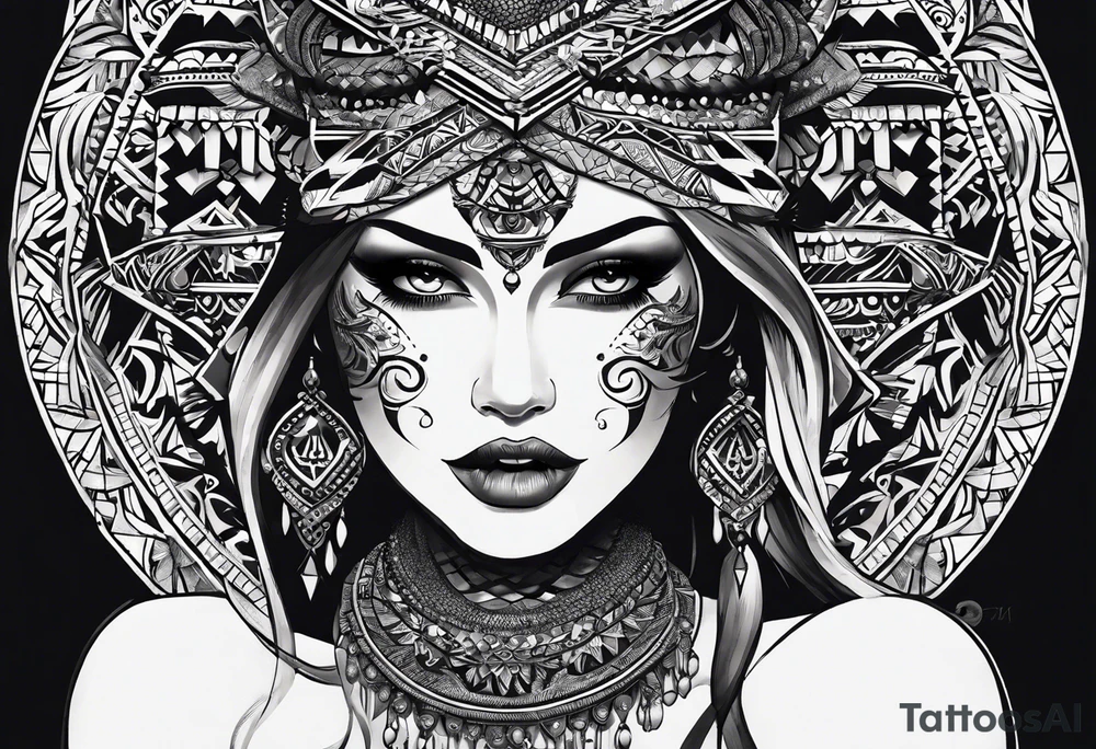 козерог демон накаченный воинственный tattoo idea
