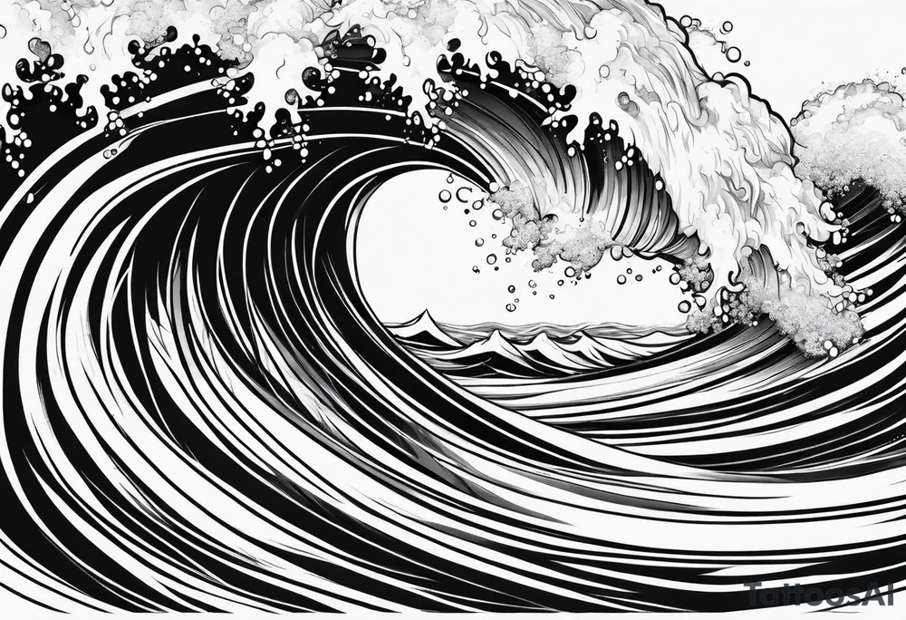 water waves simple tattoo idea