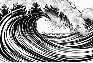 water waves simple tattoo idea