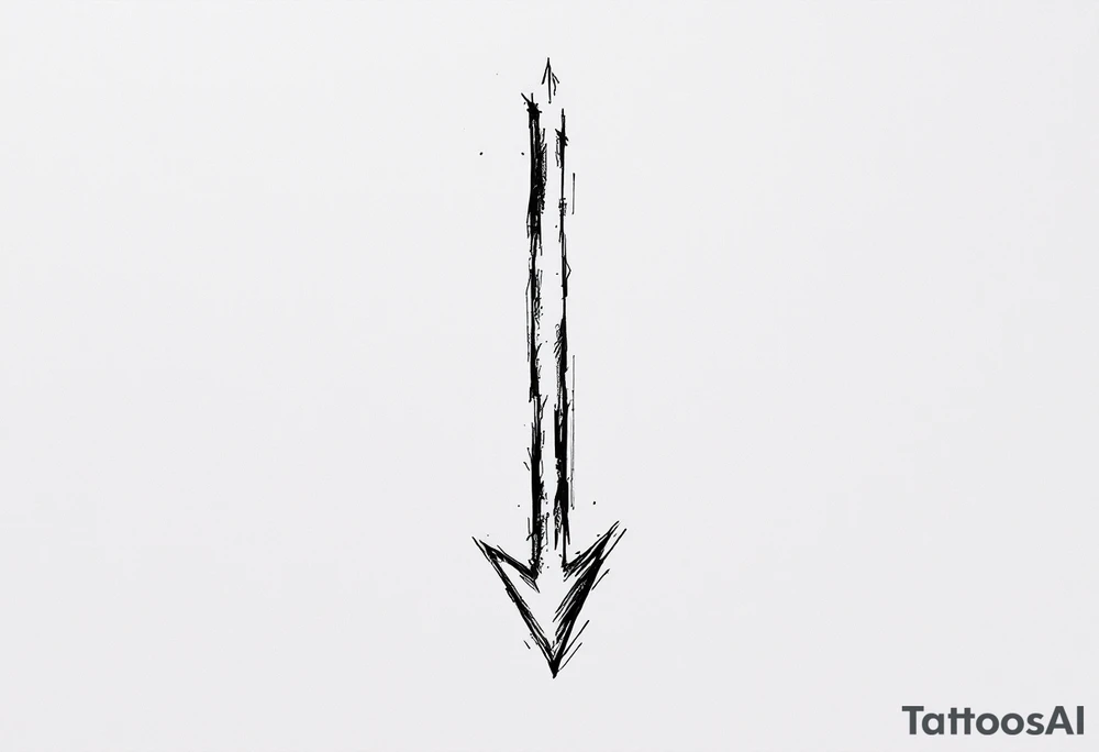 one  arrow  that look down tattoo idea