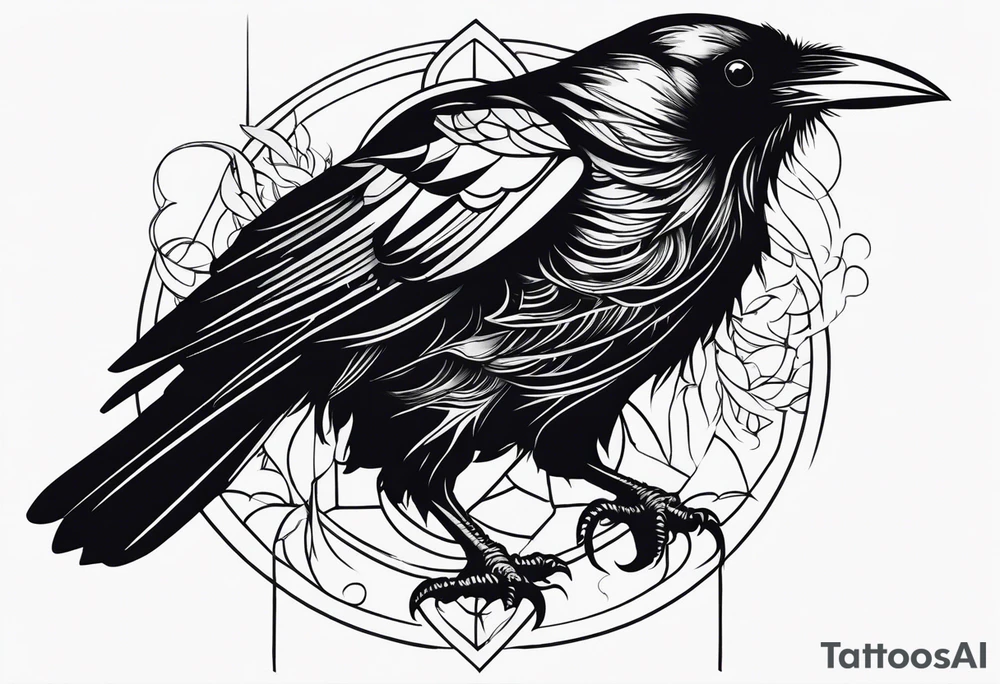 a black raven tattoo idea