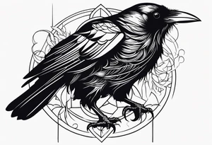 a black raven tattoo idea