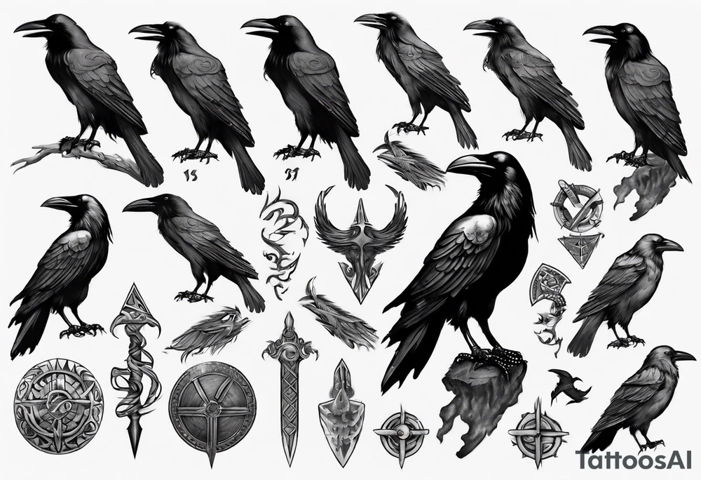 raven from the vikings era tattoo idea