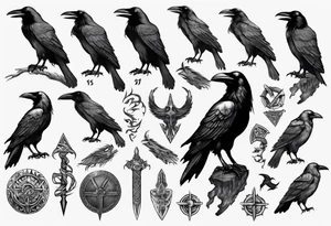 raven from the vikings era tattoo idea