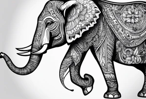 Compass held in an elephant's trunk tattoo idea