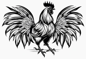 traditional style rooster flash tattoo idea