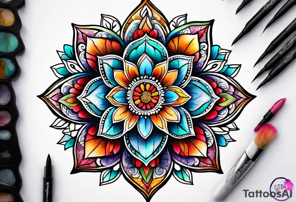 Mandala flower tattoo idea