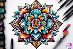 Mandala flower tattoo idea
