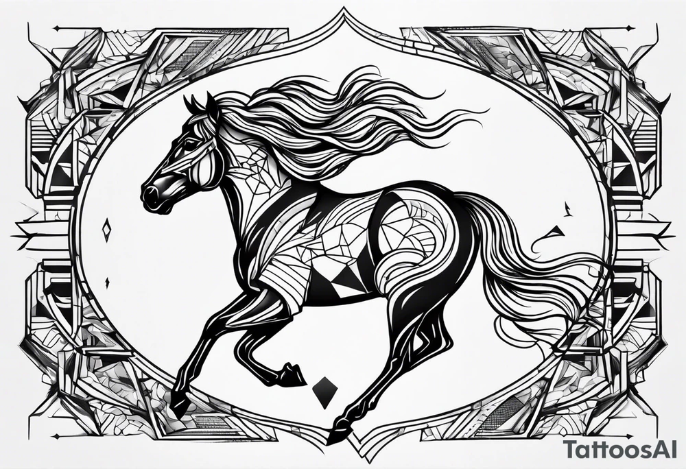 Create a running tattoo with the distances of 5k, 10k, 13.1, 26.2 tattoo idea