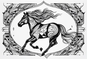 Create a running tattoo with the distances of 5k, 10k, 13.1, 26.2 tattoo idea