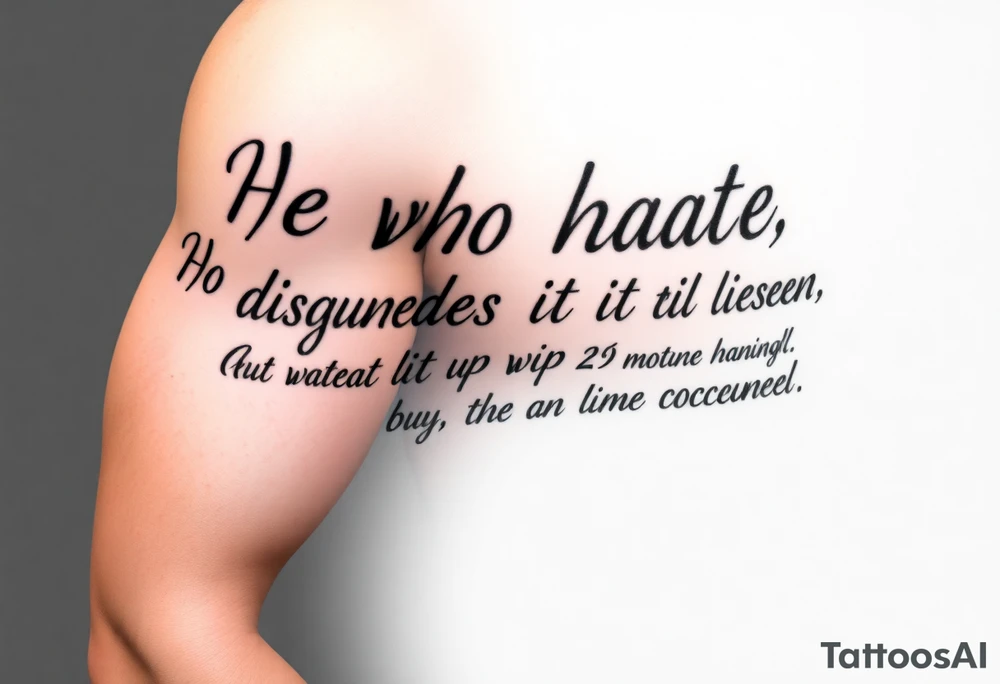 proverbs 26: 25-26
He who hates, disguises it with his lips, And lays up deceit within himself,Their hatred may be concealed by deception, but their wickedness will be exposed in the assembly tattoo idea