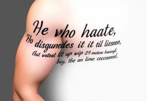 proverbs 26: 25-26
He who hates, disguises it with his lips, And lays up deceit within himself,Their hatred may be concealed by deception, but their wickedness will be exposed in the assembly tattoo idea