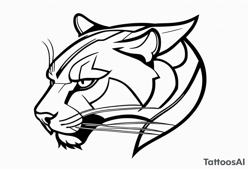 Panther in american traditional style tattoo idea