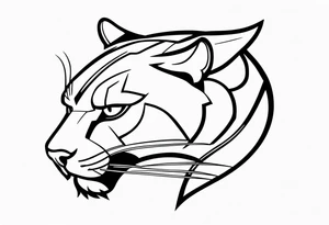 Panther in american traditional style tattoo idea