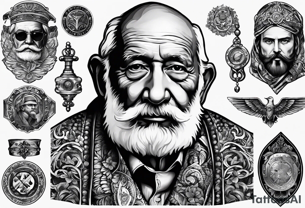 tattoo, homage, grandfather, passionate in humane medicine, born 1936, Belgrade tattoo idea