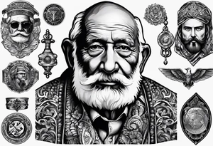 tattoo, homage, grandfather, passionate in humane medicine, born 1936, Belgrade tattoo idea