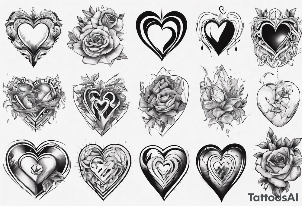 A modern heart tattoo idea