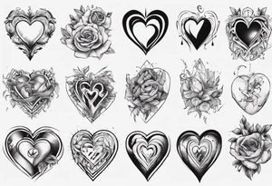 A modern heart tattoo idea