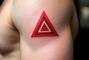 A red triangle with sharp edges and a matte center, symbolizing passion and power. tattoo idea
