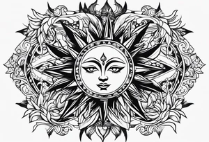 Negative space sun tattoo idea