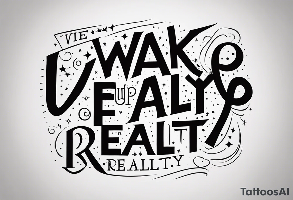 "wake up to reality tattoo idea