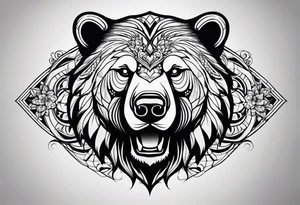 Bear face tattoo idea
