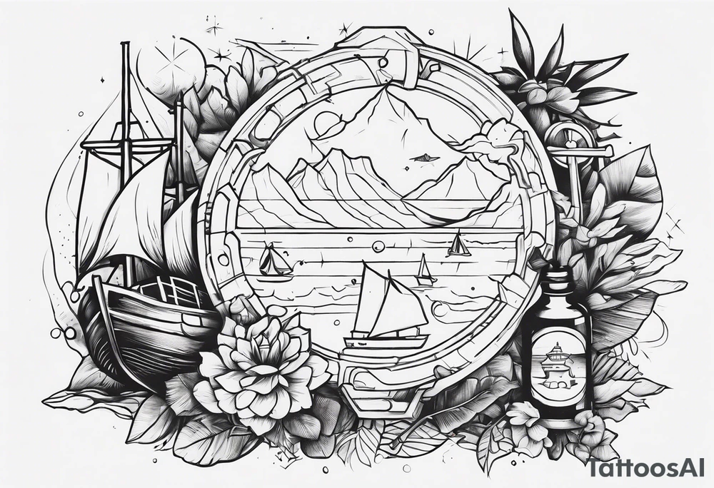 treasure hunt way tattoo idea