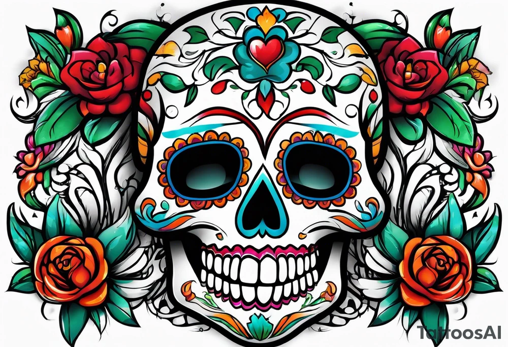 Mexico day of dead tattoo idea