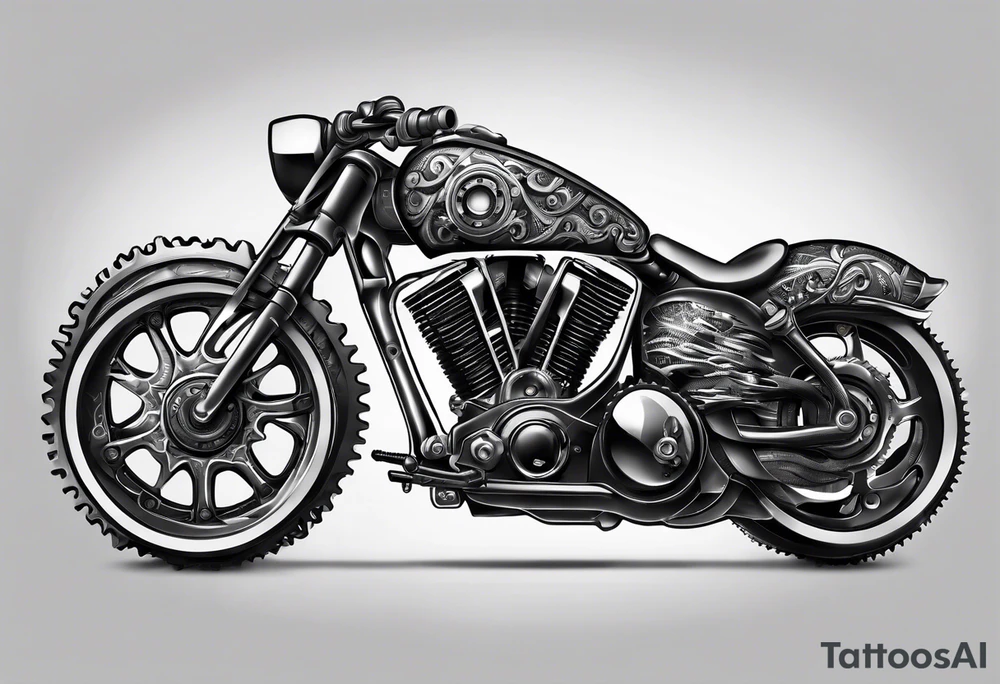 bicycle chain and gears wrist tattoo idea