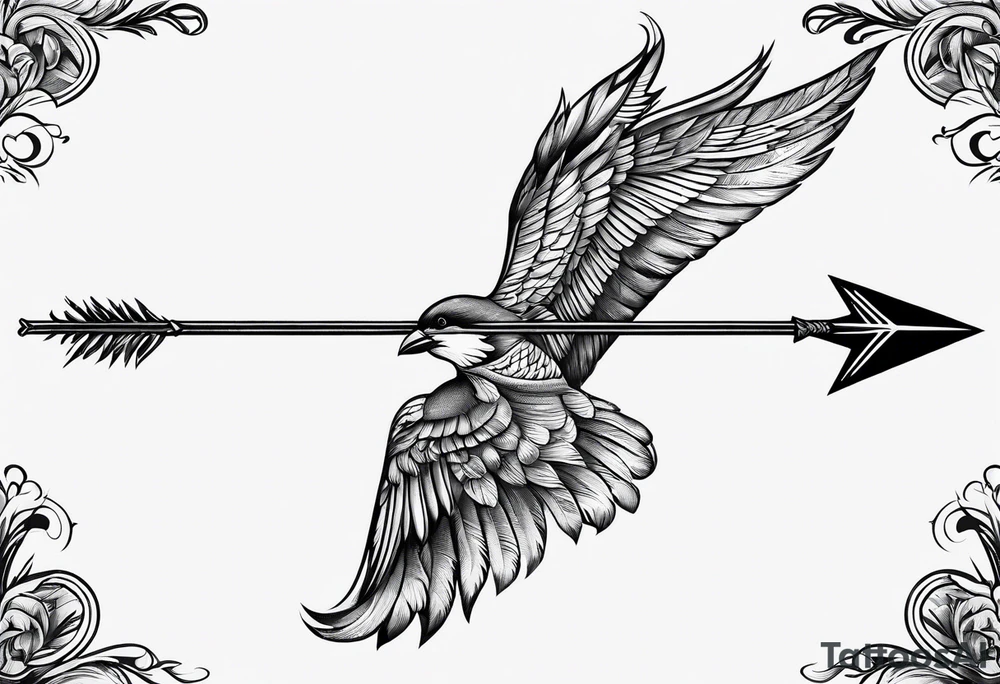 arrow with rough wooden shaft with nothing else around it tattoo idea