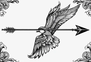 arrow with rough wooden shaft with nothing else around it tattoo idea