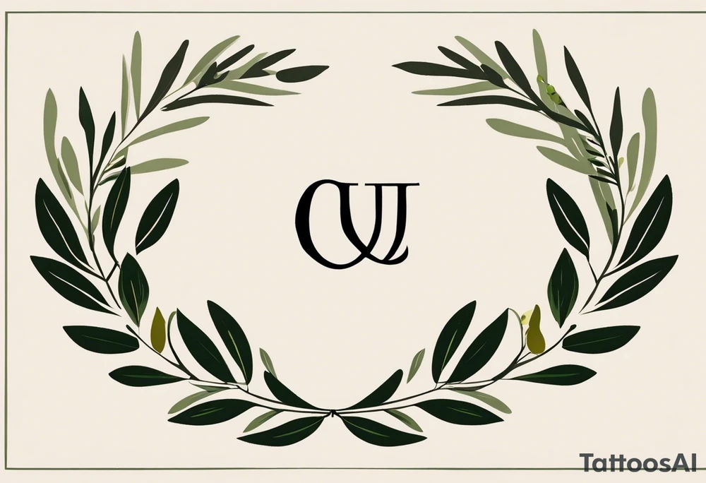 Olive Leaf: The tattoo would be centered around a stylized olive leaf, drawn in a traditional style with strong, clean lines. The leaf would be detailed with vein patterns, maintaining a natural appearance but with a classic and simplified touch.

Laurel Wreath: Surrounding the olive leaf, there could be a small laurel wreath, a classic symbol in mythology associated with victory and honor. The wreath would be made with simple, smooth lines, also in black and white, and would blend harmoniously with the leaf.

Phrase "Mens sana in corpore sano": The phrase would be placed below the leaf and wreath, in a classic serif font that evokes ancient texts, adding a touch of wisdom and tradition to the design. The phrase could be slightly curved to follow the natural shape of the design above. tattoo idea