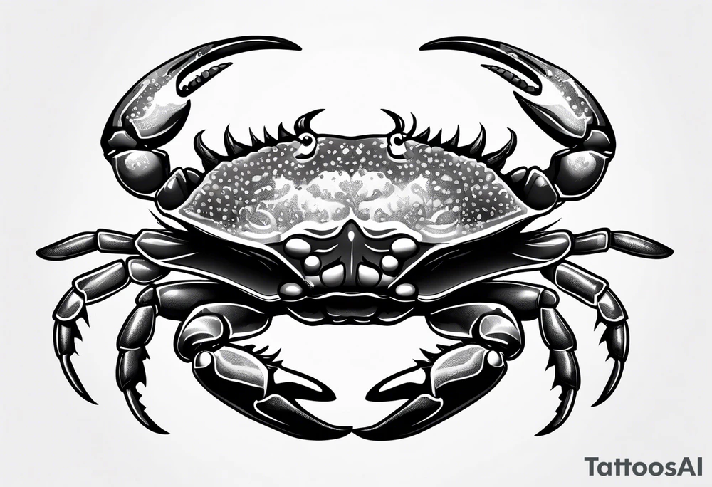 Crabs en blanco en negro con numero 69 tattoo idea