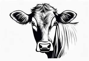 COW EAING GRASS tattoo idea