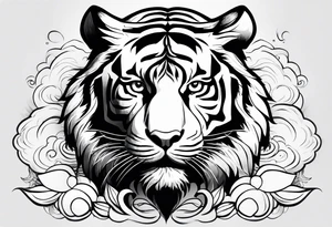 Tiger in clouds tattoo idea