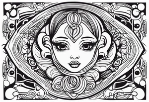 Foetus rectangle vertical tattoo idea