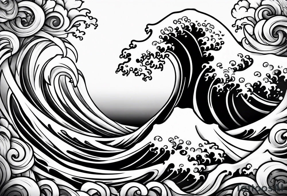 swirly tsunami tattoo idea