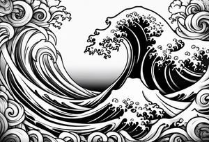 swirly tsunami tattoo idea