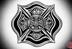 Firefighter Maltese cross tattoo idea