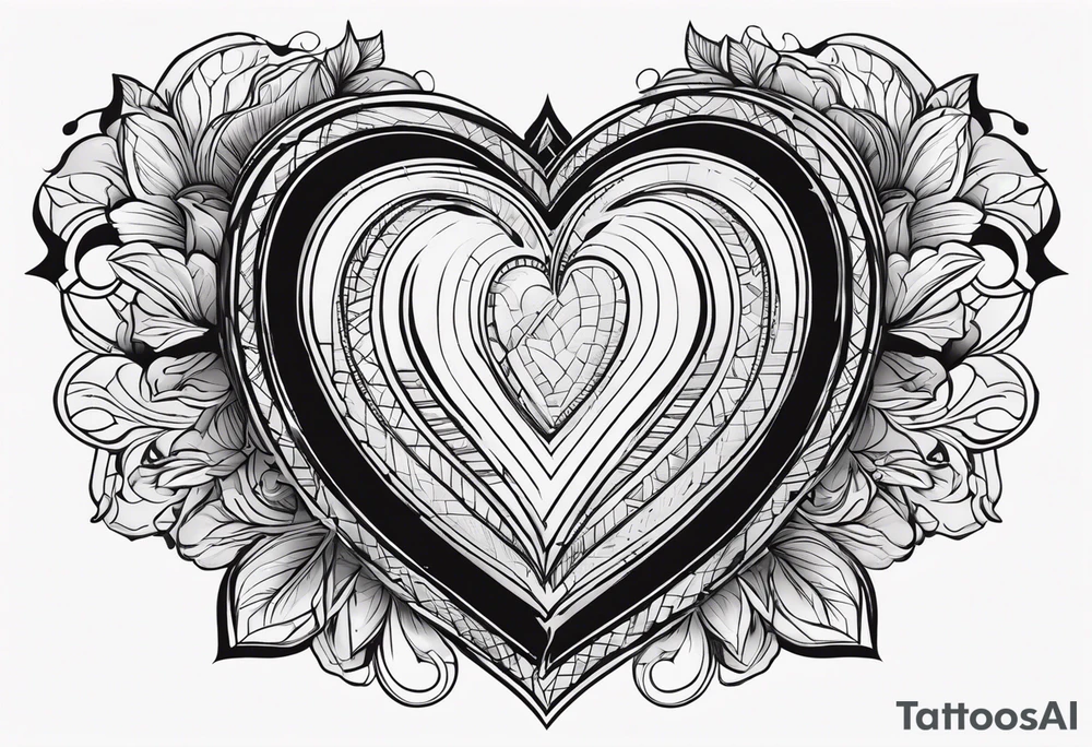 A black heart design, with the letter beta embedded in the center. tattoo idea